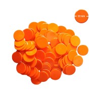 Set 100 jetoane pentru jocuri, diametru 22 mm, culoare portocalie