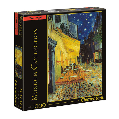 Puzzle Clementoni, Museum Collection, "Vincent van Gogh - Terasa de cafenea seara", 1000 piese, dimensiune 69 x 50 cm, produs in Italia
