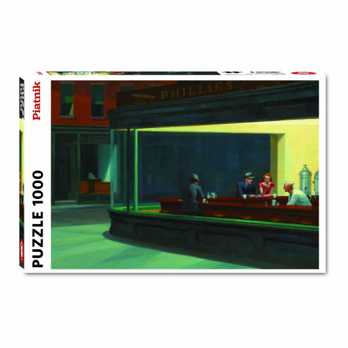 Puzzle Piatnik "Edward Hopper - Nighthawks", 1000 piese, dimensiune 68 x 48 cm, produs in Austria