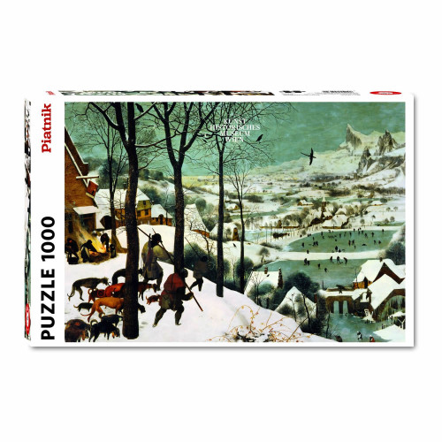 Puzzle Piatnik "Pieter Bruegel cel Batran - Vanatori in zapada", 1000 piese, dimensiune 68 x 48 cm, produs in Austria