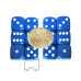 Set 12 zaruri de 12 mm, albastre, de calitate, plastic opac