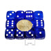Set 12 zaruri de 12 mm, albastre, de calitate, plastic translucid