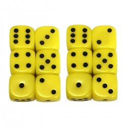 Set 12 zaruri de 12 mm, galbene, de calitate, plastic opac